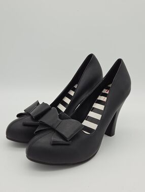 Lola Ramona Retro Pinup Bow Heels Pumps Black